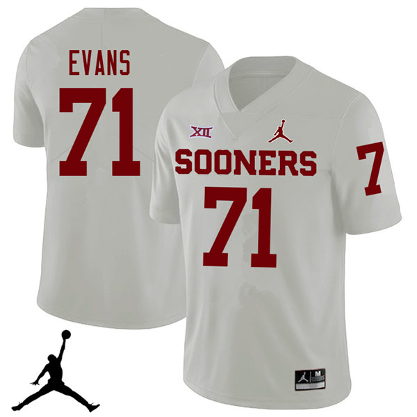 Oklahoma Sooners #71 Bobby Evans 2018 College Football Jerseys Sale-White